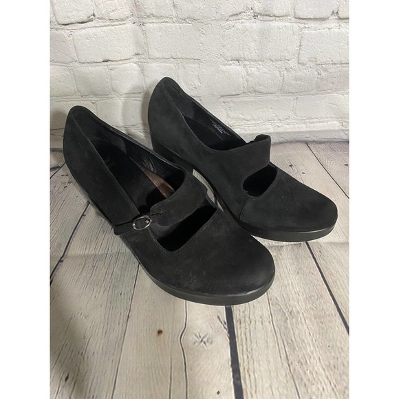 Dansko black leather pumps with thick heels, new, size 7.5 - Picture 1 of 5